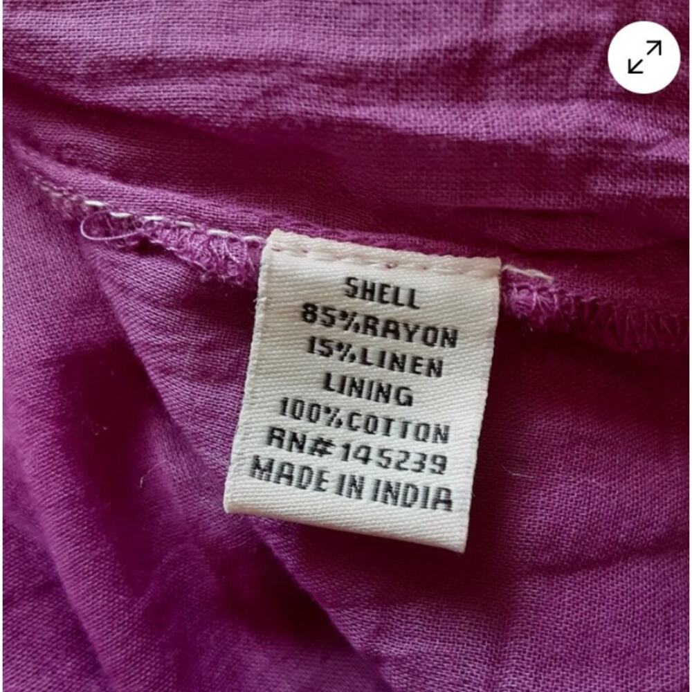 Sim and Sam pink linen smock poplin midi dress 163811DR sz M - Picture 9 of 12